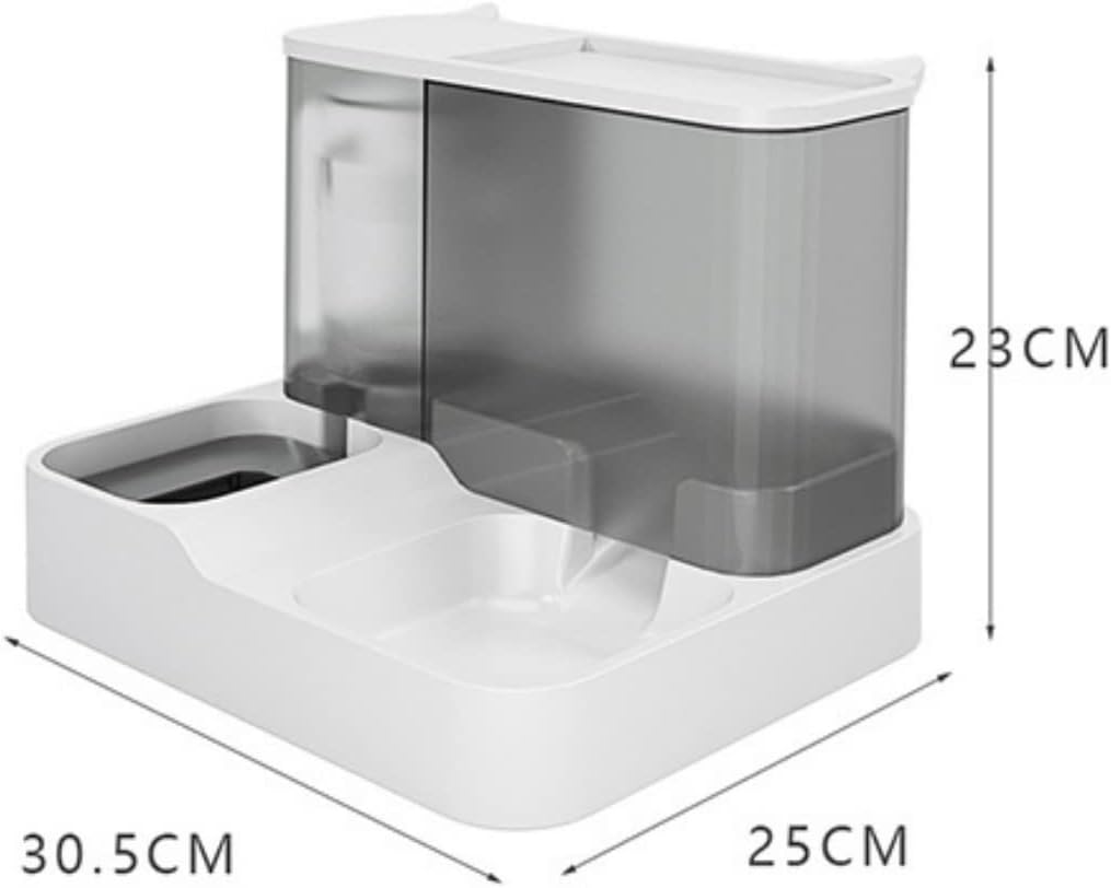 Automatic Pet Feeder and Water Dispenser for Cats and Dogs - All-in-One Self Dispensing Food and Water Bowl with 3L Food Dispenser and 1L Auto Water Dispenser - Gravity Design(Black)