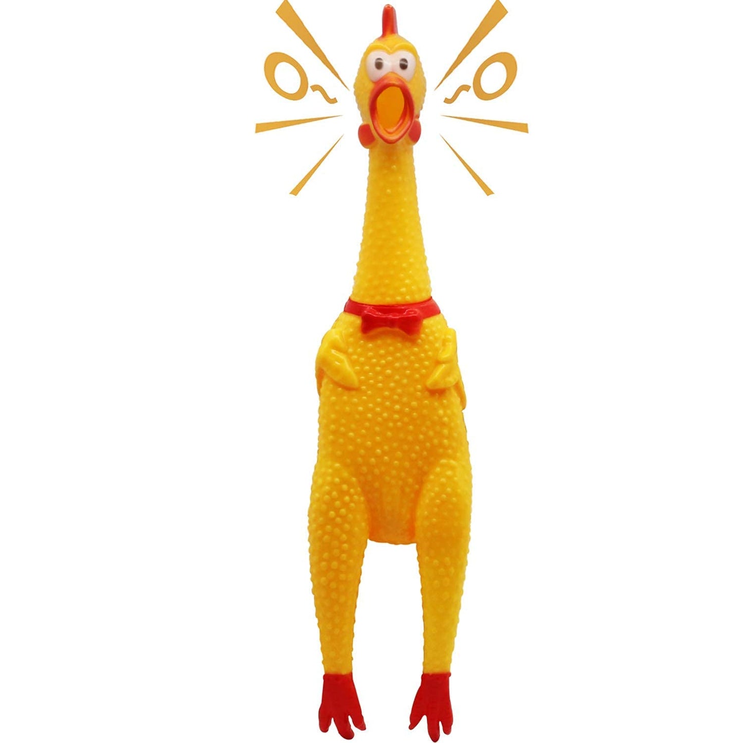 Woofy Squawking Chicken Natural Latex Rubber (SQUEAKY CHICKEN) Dog Chew Toy | Suitable for Puppy, X-Small to Big Dogs (0-10kgs) | Durable, Animal Design, Fetch & Chew Toy(PACK of 1)