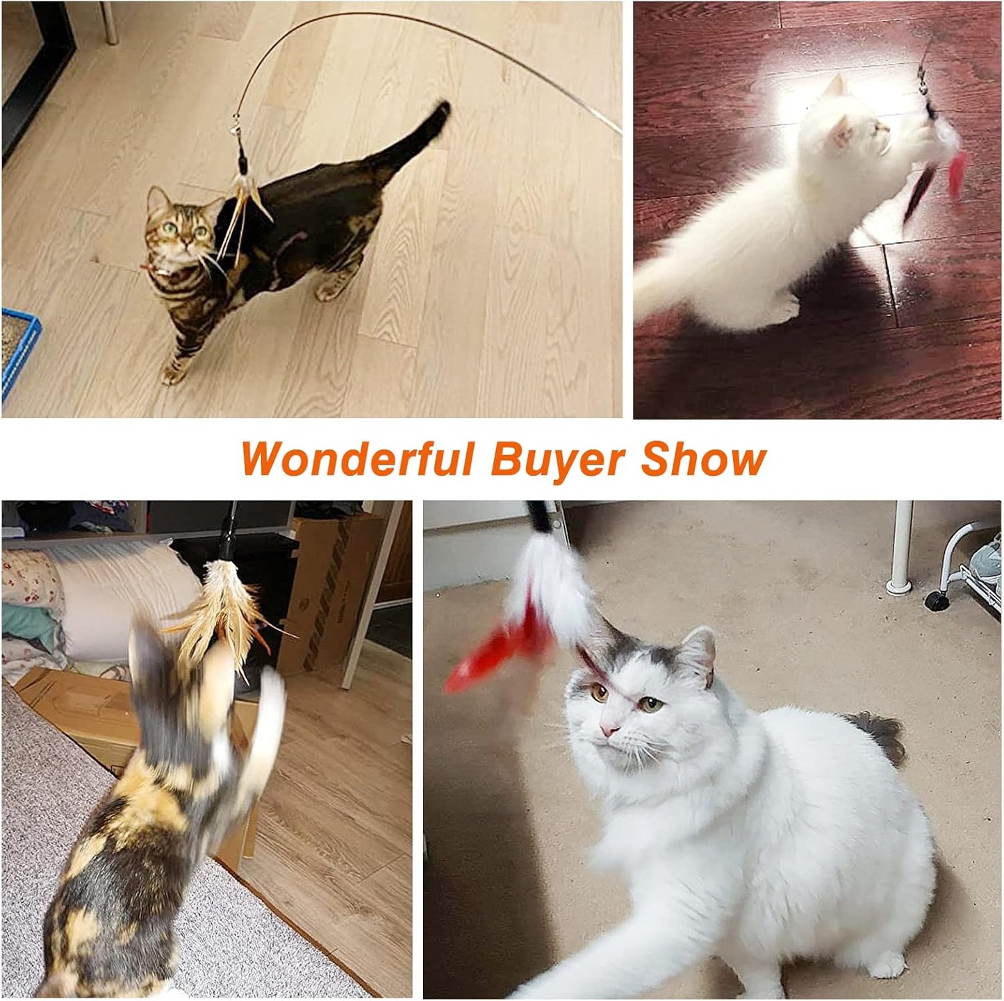 Interactive Cat Feather Toy with Bell & Steel Wire – Fun Indoor Play & Exercise for Kittens & Cats (Pack of 1)