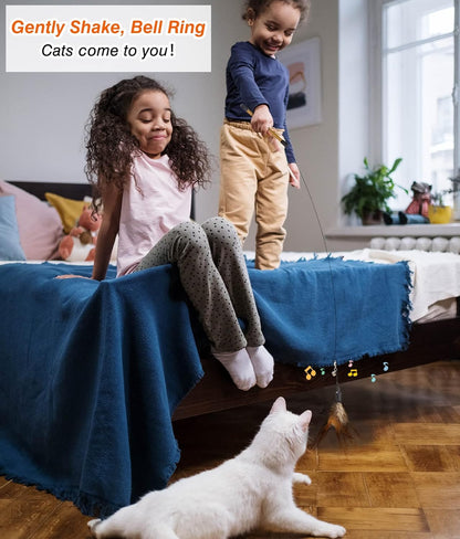 Interactive Cat Feather Toy with Bell & Steel Wire – Fun Indoor Play & Exercise for Kittens & Cats (Pack of 1)